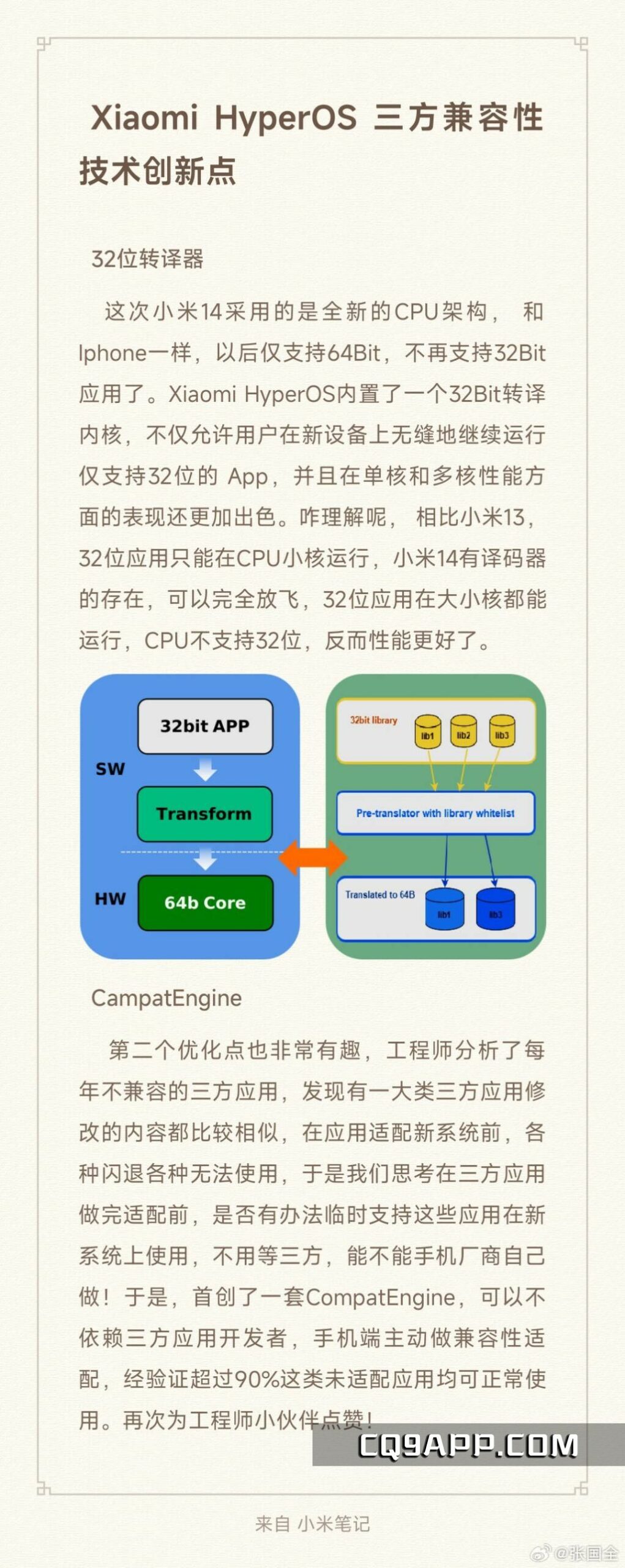 2023110110 Hyperos携32位应用转译内核官宣：小米性能战胜64位