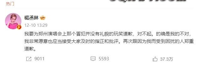 2023121420 演唱会上不恰当发言 杨丞琳及主办方面临严峻处罚