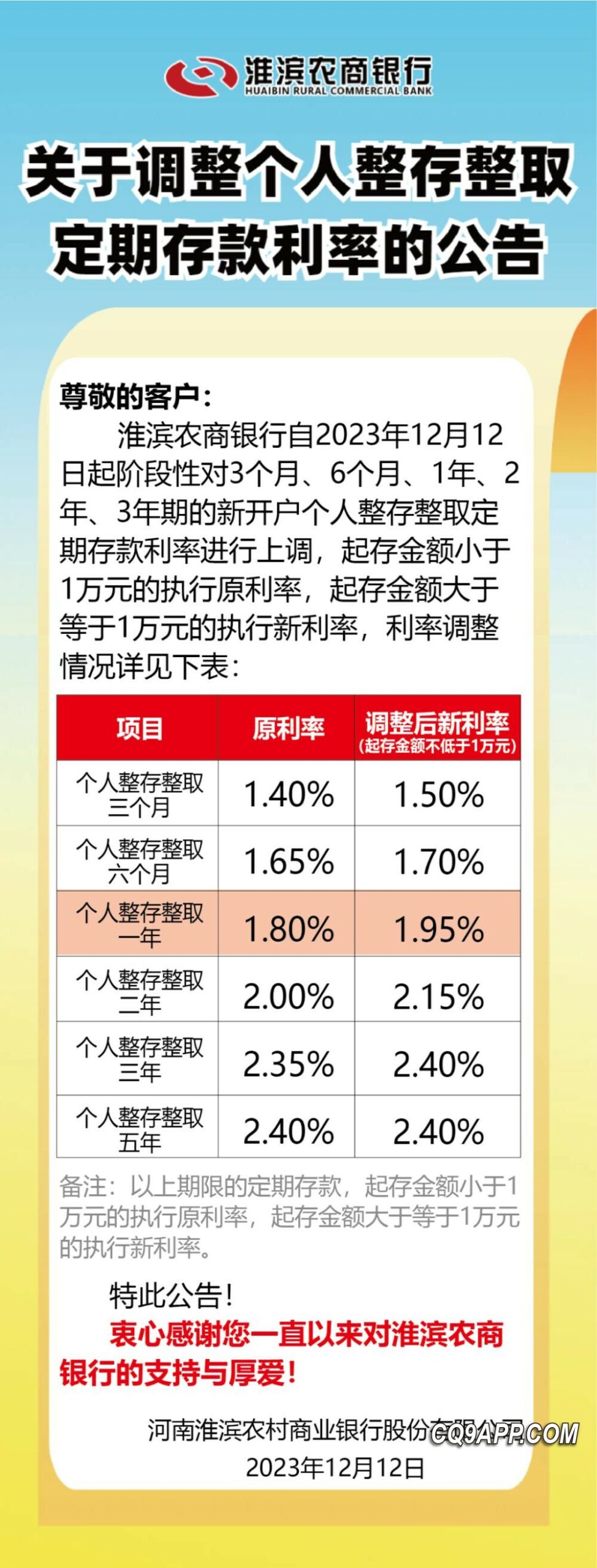 2023122014 部分银行选择逆市加息 存款利率暂迎微升潮
