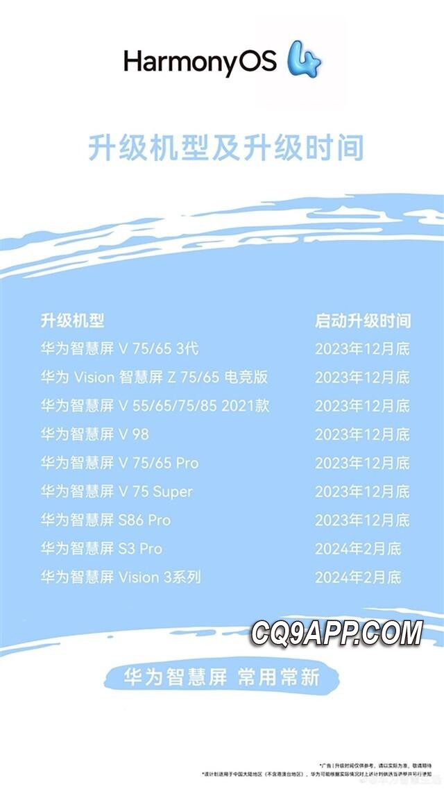 2023122413 华为发布全新harmonyos 4升级，九大智慧屏设备迎新体验